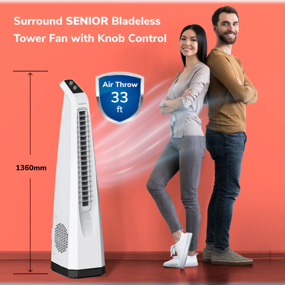 Surround SENIOR Bladeless Tower Fan with Knob Control